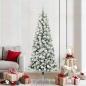 Preview: ARDEBO.de - Künstlicher klappbarer Weihnachtsbaum Grün und Weiß 210 cm