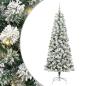 Preview: Künstlicher klappbarer Weihnachtsbaum Grün und Weiß 210 cm