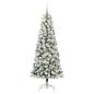 Preview: Künstlicher klappbarer Weihnachtsbaum Grün und Weiß 210 cm