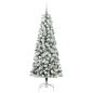 Preview: Künstlicher klappbarer Weihnachtsbaum Grün und Weiß 210 cm