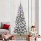 Preview: ARDEBO.de - Künstlicher klappbarer Weihnachtsbaum Grün und Weiß 210 cm