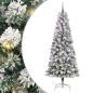 Preview: Künstlicher klappbarer Weihnachtsbaum Grün und Weiß 210 cm
