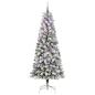 Preview: Künstlicher klappbarer Weihnachtsbaum Grün und Weiß 210 cm