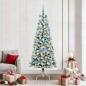 Preview: ARDEBO.de - Künstlicher klappbarer Weihnachtsbaum Grün und Weiß 210 cm