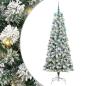 Preview: Künstlicher klappbarer Weihnachtsbaum Grün und Weiß 210 cm