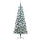 Preview: Künstlicher klappbarer Weihnachtsbaum Grün und Weiß 210 cm