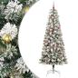 Preview: Künstlicher klappbarer Weihnachtsbaum Grün und Weiß 240 cm