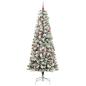 Preview: Künstlicher klappbarer Weihnachtsbaum Grün und Weiß 240 cm