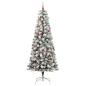 Preview: Künstlicher klappbarer Weihnachtsbaum Grün und Weiß 240 cm