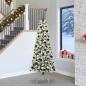 Preview: ARDEBO.de - Künstlicher klappbarer Weihnachtsbaum Grün und Weiß 240 cm