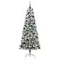 Preview: Künstlicher klappbarer Weihnachtsbaum Grün und Weiß 240 cm