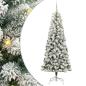 Preview: Künstlicher klappbarer Weihnachtsbaum Grün und Weiß 240 cm