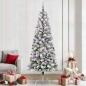 Preview: ARDEBO.de - Künstlicher klappbarer Weihnachtsbaum Grün und Weiß 240 cm