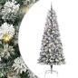 Preview: Künstlicher klappbarer Weihnachtsbaum Grün und Weiß 240 cm