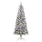 Preview: Künstlicher klappbarer Weihnachtsbaum Grün und Weiß 240 cm