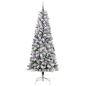 Preview: Künstlicher klappbarer Weihnachtsbaum Grün und Weiß 240 cm