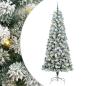 Preview: Künstlicher klappbarer Weihnachtsbaum Grün und Weiß 240 cm