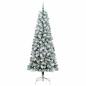 Preview: Künstlicher klappbarer Weihnachtsbaum Grün und Weiß 240 cm