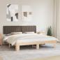 Preview: ARDEBO.de - Bettgestell mit gepolstertem Kopfteil Taupe 200 x 200 cm