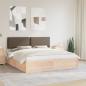 Preview: ARDEBO.de - Bettgestell mit gepolstertem Kopfteil Taupe 200 x 200 cm