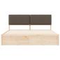 Preview: Bettgestell mit gepolstertem Kopfteil Taupe 200 x 200 cm
