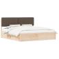 Preview: Bettgestell mit gepolstertem Kopfteil Taupe 200 x 200 cm