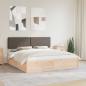 Preview: ARDEBO.de - Bettgestell mit gepolstertem Kopfteil Taupe 180 x 200 cm