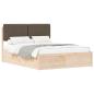 Preview: Bettgestell mit gepolstertem Kopfteil Taupe 140 x 190 cm