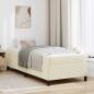 Preview: ARDEBO.de - Bettrahmen mit Matratze Creme 90 x 190 cm Stoff