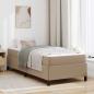 Preview: ARDEBO.de - Bettrahmen mit Matratze Cappuccino 90 x 190 cm Stoff