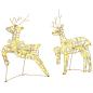 Preview: LED Rentiere 5 stk. 40 LEDs Gold 44 x 18 x 65,5 cm PET