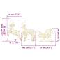 Preview: LED Rentiere 7 Stk. Gold 44 x 18 x 65,5 cm PET 40 LEDs