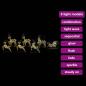 Preview: LED Rentiere 7 Stk. Gold 44 x 18 x 65,5 cm PET 40 LEDs
