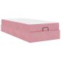 Preview: Bettgestell mit Matratze 2 Stk. Rosa Samt