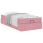 Preview: Bettgestell mit Matratze 2 Stk. Rosa Samt