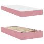 Preview: Bettgestell mit Matratze 2 Stk. Rosa Samt