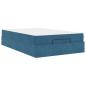 Preview: Bettgestell mit Matratze 2 Stk. Blau Samt