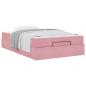 Preview: Bettgestell mit Matratze 2 Stk. Rosa Samt