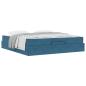 Preview: Bettgestell mit Matratze 2 Stk. Blau Samt