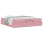 Preview: Bettgestell mit Matratze 2 Stk. Rosa Samt