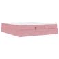 Preview: Bettgestell mit Matratze 2 Stk. Rosa Samt