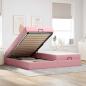 Preview: Bettgestell mit Matratze 2 stk. Rosa Samt
