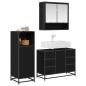 Preview: Badezimmermöbel-Set 3 stk. Schwarz Eichen-Optik 80 x 33 x 60 cm