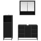 Preview: Badezimmermöbel-Set 3 stk. Schwarz Eichen-Optik 80 x 33 x 60 cm