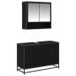 Preview: Badezimmermöbel-Set 2 stk. Schwarz Eichen-Optik 90 x 33 x 60 cm