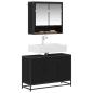 Preview: Badezimmermöbel-Set 2 stk. Schwarz Eichen-Optik 90 x 33 x 60 cm