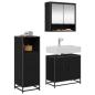 Preview: Badezimmermöbel-Set 3 stk. Schwarz Eichen-Optik 65 x 33 x 60 cm