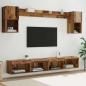 Preview: ARDEBO.de - TV Wand Einheiten mit LED 6 stk. Altholz Holzwerkstoff