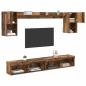 Preview: TV Wand Einheiten mit LED 6 stk. Altholz Holzwerkstoff