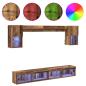 Preview: TV Wand Einheiten mit LED 6 stk. Altholz Holzwerkstoff